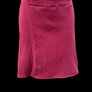 Free People Burgundy A-Line Faux Wrap Skirt Size Small